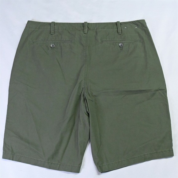 Express 36 x‎ 10" Olive Green Flat Front Casual Chino Shorts - Picture 5 of 5